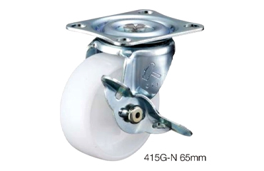 ハンマーキャスター 汎用タイプ 415G (φ50～75)(プレート式・自在・ストッパー付)(三価クロメート)